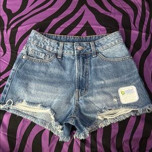No Boundaries Blue Jean Shorts Distressed High-Waisted